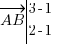 vec{AB} tabular{000}{10}{3-1 2-1}
